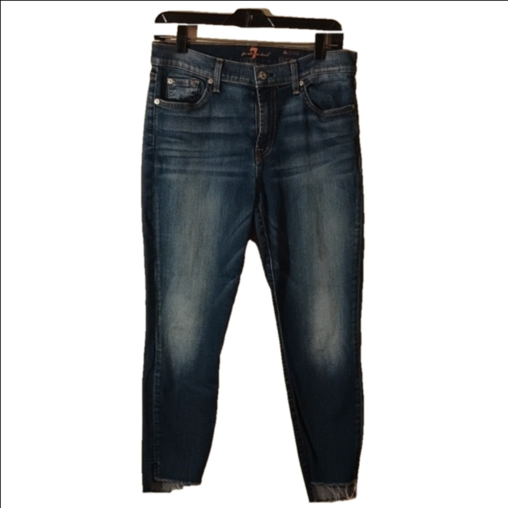 7 For All Mankind Blue Ankle & Cropped Jeans. Size 31. Great For Summer!